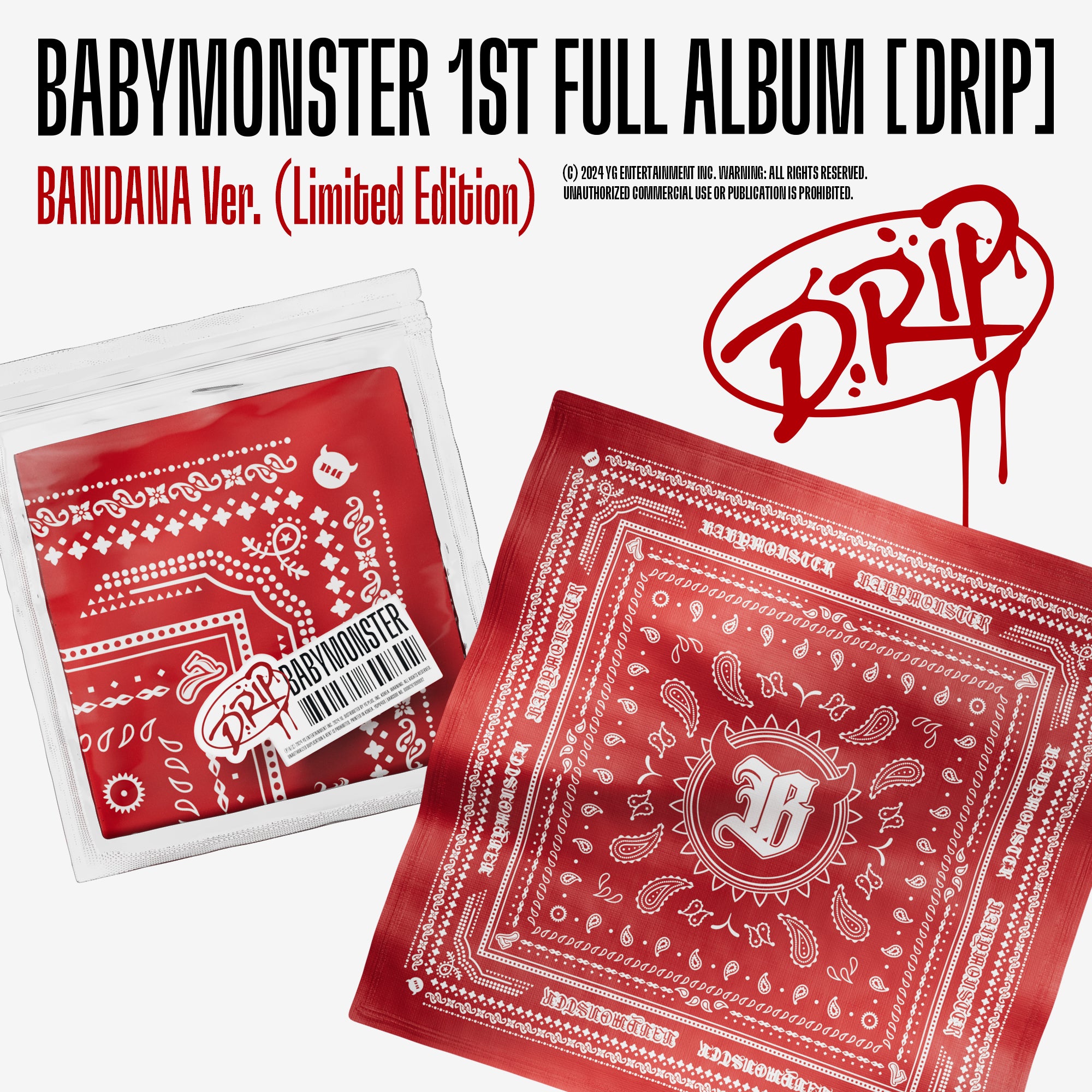 Kpop Album Wholesale BABYMONSTER - 1st Full Album [DRIP] BANDANA