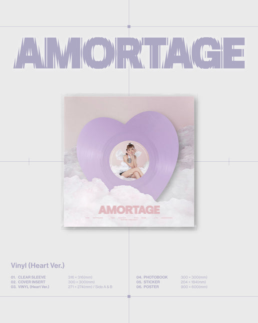 JISOO - Mini Album [AMORTAGE] Vinyl (Heart Ver.)