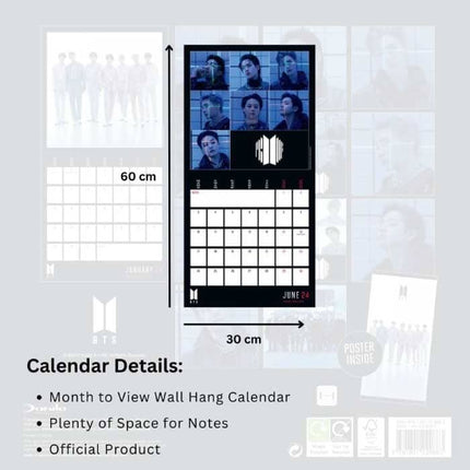 BTS - OFFICIAL BTS 2024 SQUARE CALENDAR - KPOPHERO
