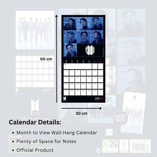 BTS - OFFICIAL BTS 2024 SQUARE CALENDAR - KPOPHERO